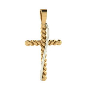 Twist Cross Yellow Gold with White Gold (10K Gold)