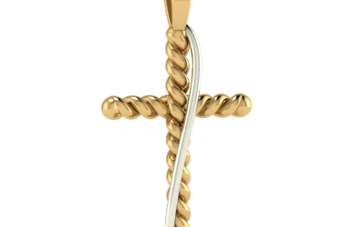 Twist Cross Yellow Gold with White Gold (10K Gold)