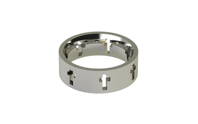 White Gold Cross Ring