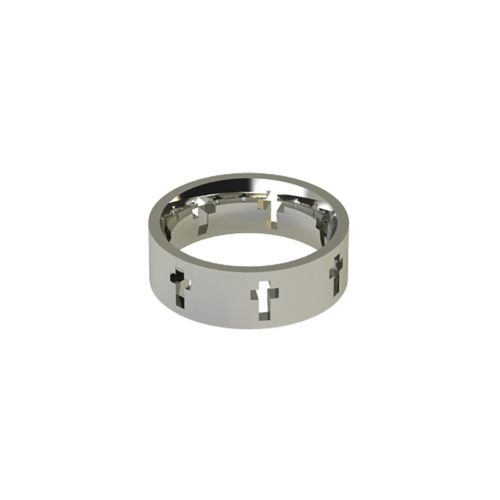 White Gold Cross Ring
