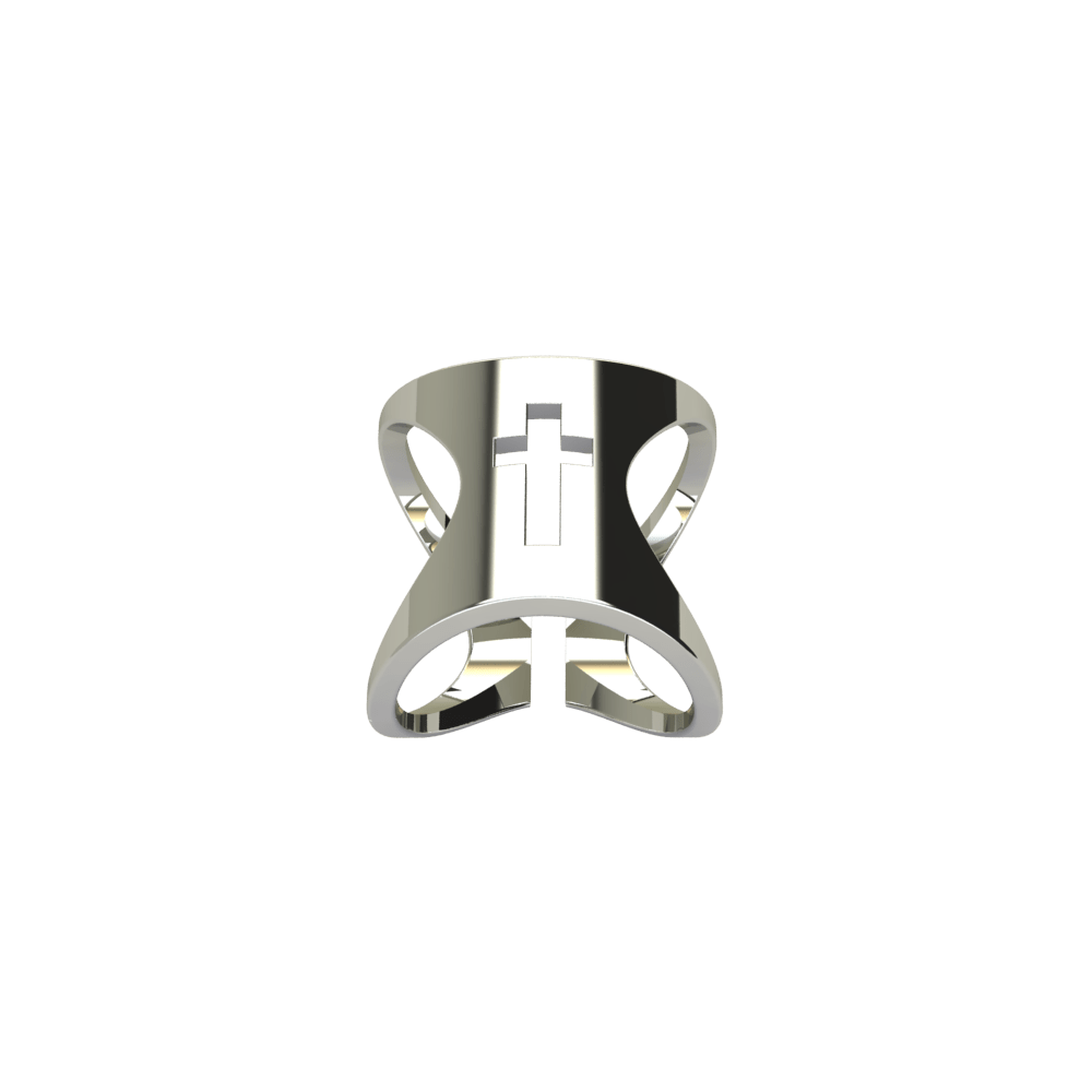 Wrap-around White Gold Cross Ring - Image 2