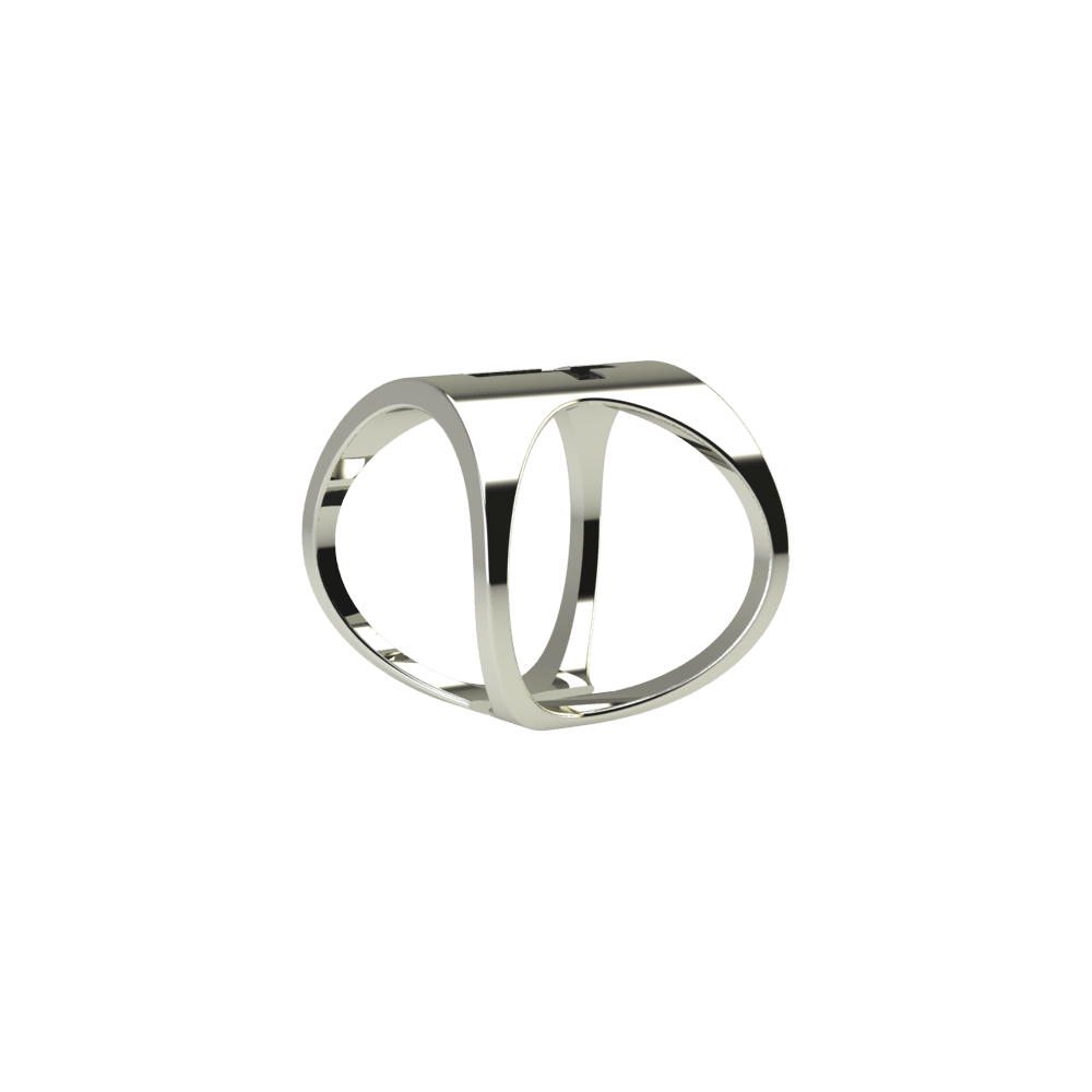 Wrap-around White Gold Cross Ring - Image 3